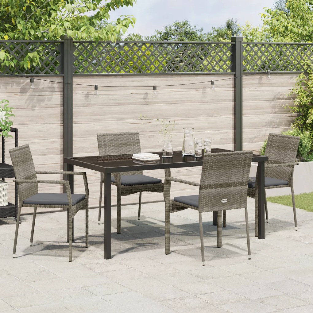 vidaXL Σετ Καρεκλών Κήπου Σαράντα 5 pcs Γκρι 160 x 80 x 73 εκ