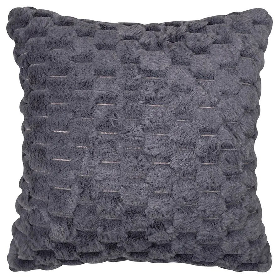 Γούνινη Διακοσμητική Μαξιλαροθήκη (45x45) Silk Fashion Mink Grey
