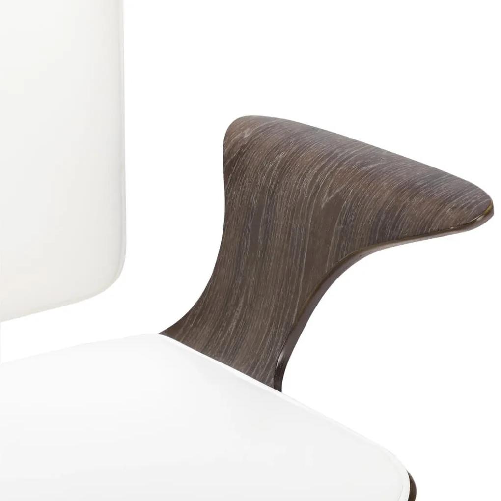 Καρέκλα Γραφείου Περιστρεφόμενη Λευκή Συνθ. Δέρμα/Λυγισμ. Ξύλο - Λευκό