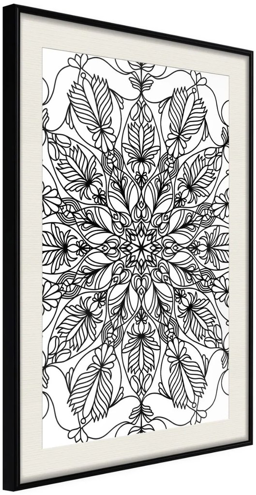 Αφίσα - Colour Your Own Mandala I - 20x30 - Μαύρο - Με πασπαρτού