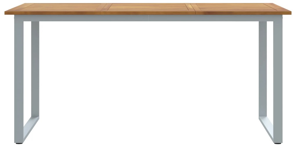 vidaXL Τραπέζι Εξωτερικού Χώρου Γκρι 160x80x75 εκ. Χάλυβας & Στερεό Ξύλο Ακακίας