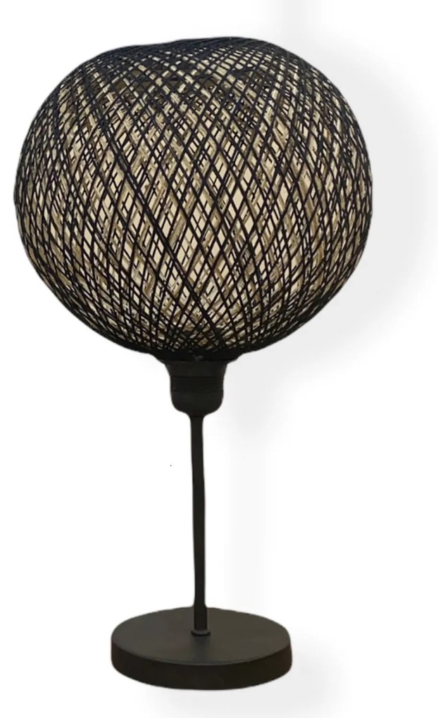 ΦΩΤΙΣΤΙΚΟ ΕΠΙΤΡΑΠΕΖΙΟ ΑΠΟ ΜΕΤΑΛΛΟ ΚΑΙ ΣΧΟΙΝΙ ΜΑΥΡΟ HM7377.01 Φ24x42Υ εκ.