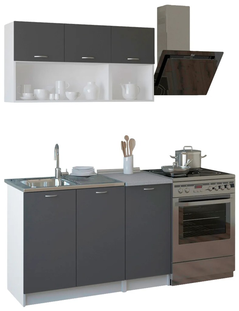 Intrahome ΣΥΝΘΕΣΗ ΚΟΥΖΙΝΑΣ RUSCASABLANCALTCASABLANCAIENKUCASABLANCALCASABLANCA_LUMPURURG ΜΕΛΑΜΙΝΗ ΓΚΡΙ ΜΕ ΠΑΓΚΟ ΛΕΥΚΟ .10 200x46-29,2εκ. intraho-1632294