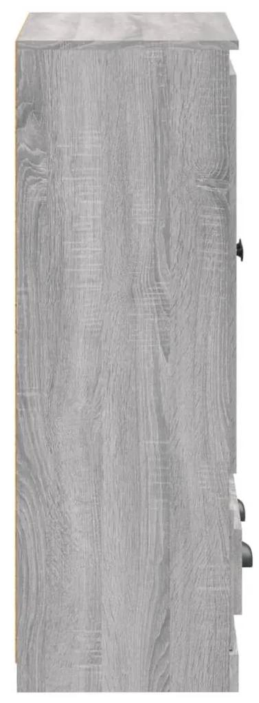 Ντουλάπι Γκρι Sonoma 60x35,5x103,5 εκ. από Επεξεργασμένο Ξύλο - Γκρι