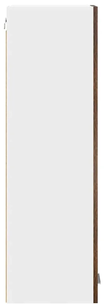 vidaXL Κρεμαστό ντουλάπι με πόρτα Riga Καπνιστό Δρύς 30 x 31 x 100 εκ.