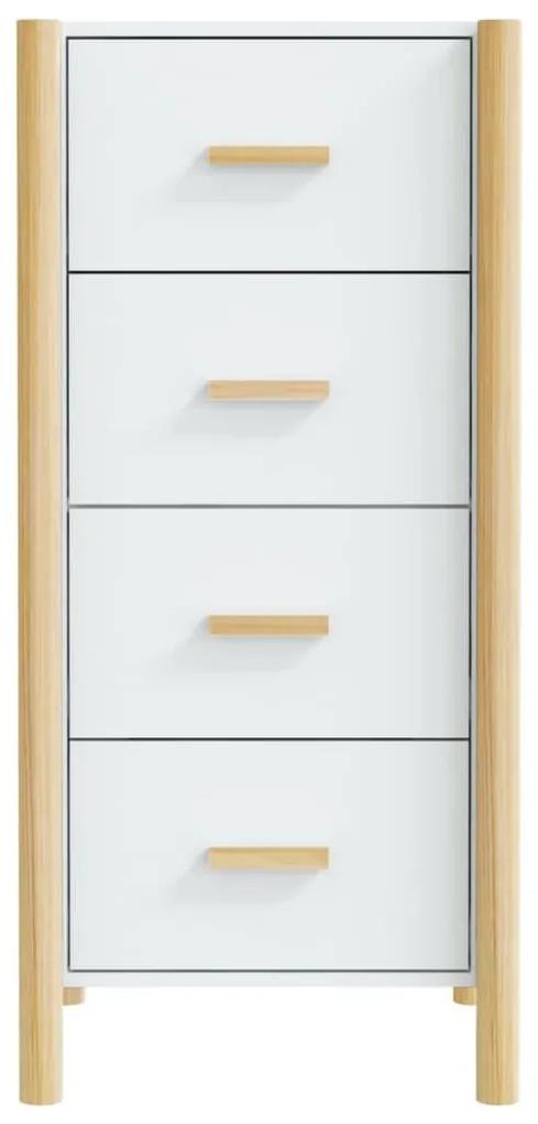 Συρταριέρα Λευκή 42 x 38 x 90 εκ. από Επεξεργασμένο Ξύλο - Λευκό