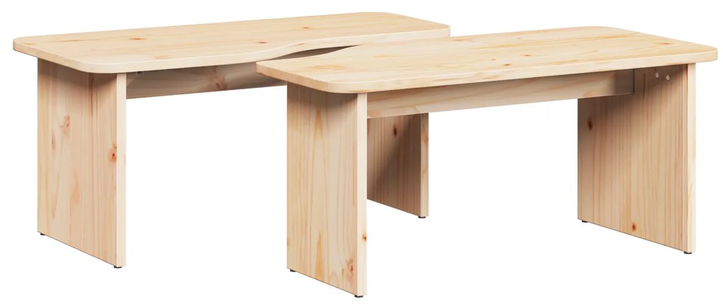vidaXL Τραπεζάκι σαλονιού 2 pcs Φυσικό 100 x 69 x 35.5 εκ