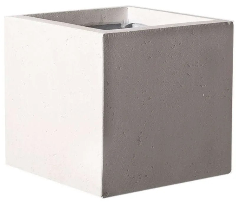 Κασπώ Πήλινο Τετράγωνο Rocky M B-5050-8 30x30x30 Light Grey Supergreens Clay
