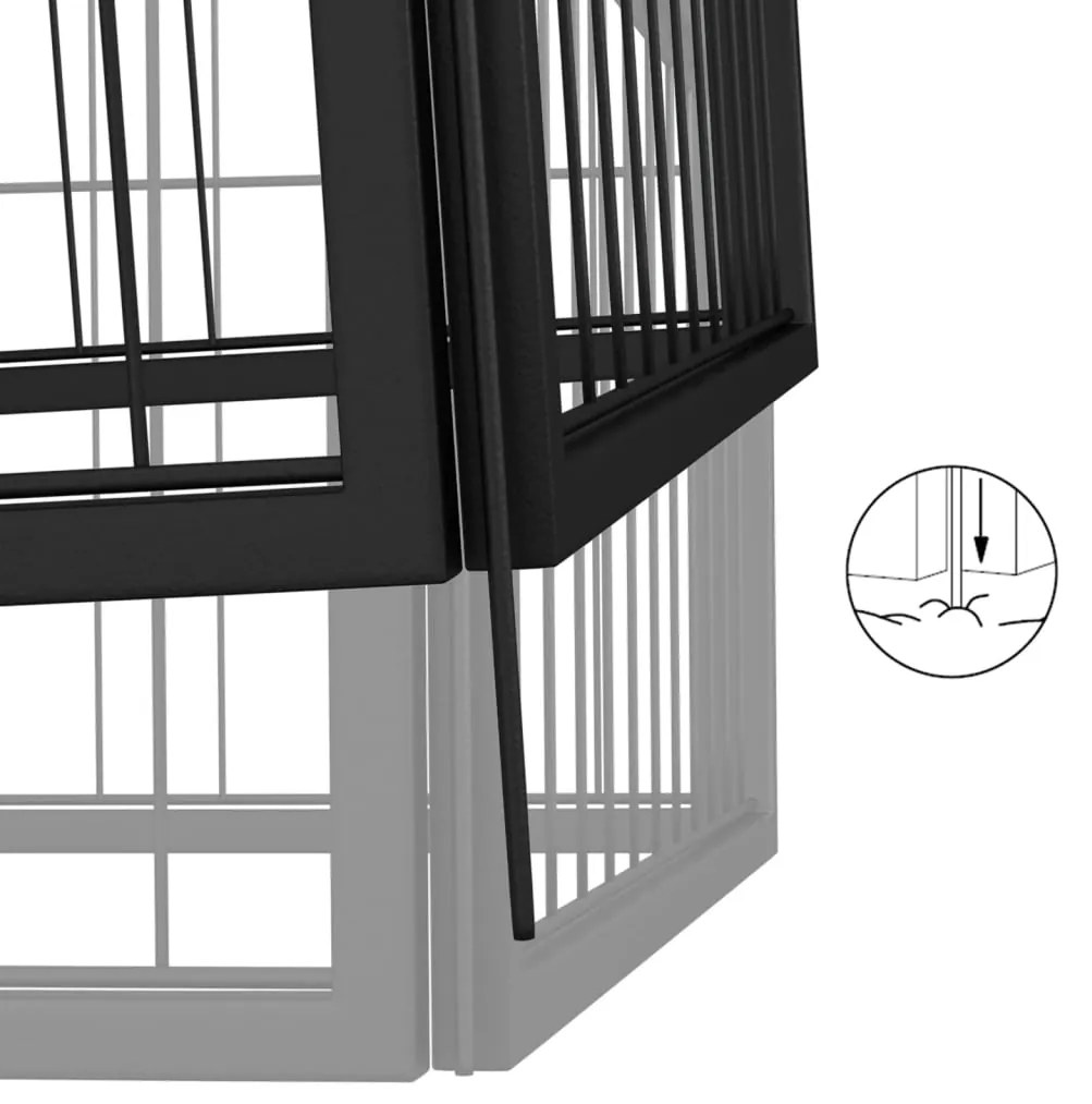 vidaXL Κλουβί Σκύλου 22 Πάνελ Μαύρο 50x100 εκ. Ατσάλι με Βαφή Πούδρας