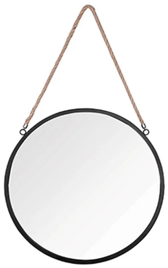 Καθρέπτης Τοίχου Στρογγυλός Nina 1490102 Φ40cm Black Mirrors &amp; More Metal, Glass