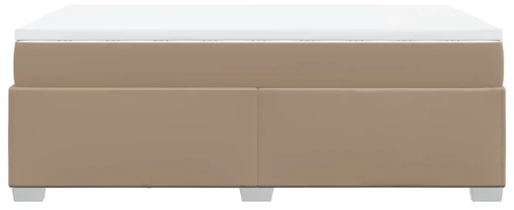 Κρεβάτι Boxspring με Στρώμα Καπουτσίνο 120x190εκ.από Συνθ.Δέρμα - Καφέ