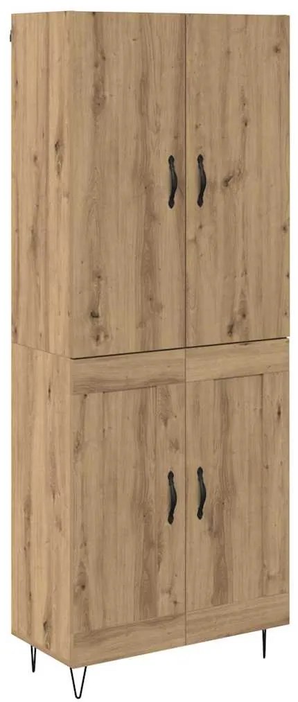 vidaXL Highboard 2 pcs Artisan Oak Μηχανική ξυλεία και γυαλί