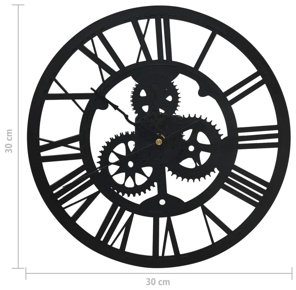 vidaXL 325168 Wall Clock Black 30 cm Acrylic
