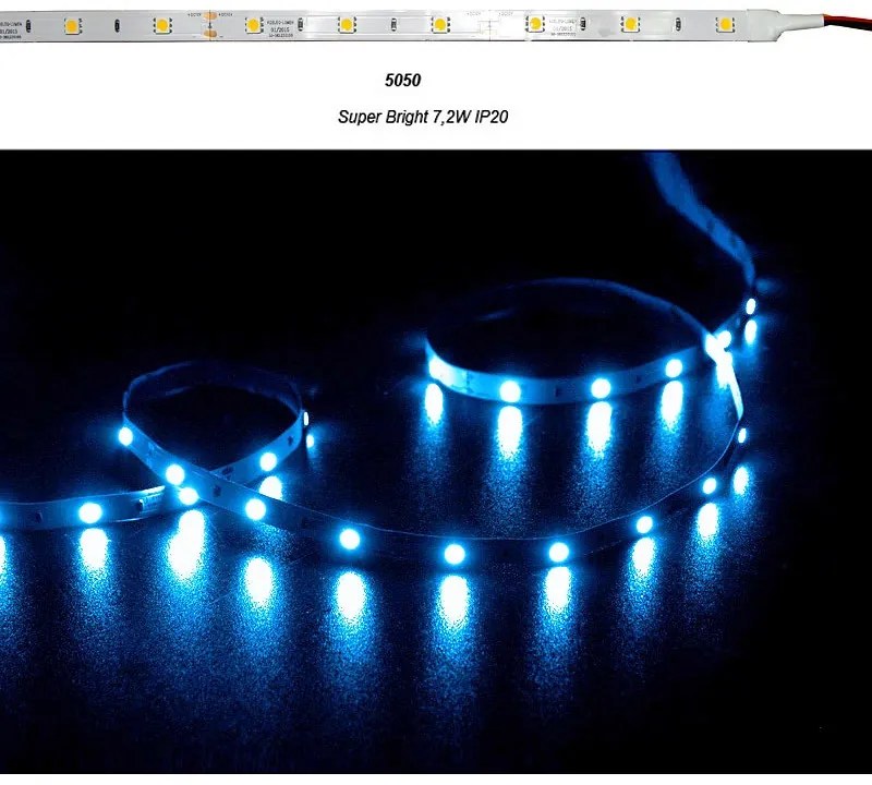Adeleq Ταινία Led Superbright 5 Μέτρα 12Vdc 7.2W Και 30Led Ανά Μέτρο Ip20 Μπλε 30-36123014