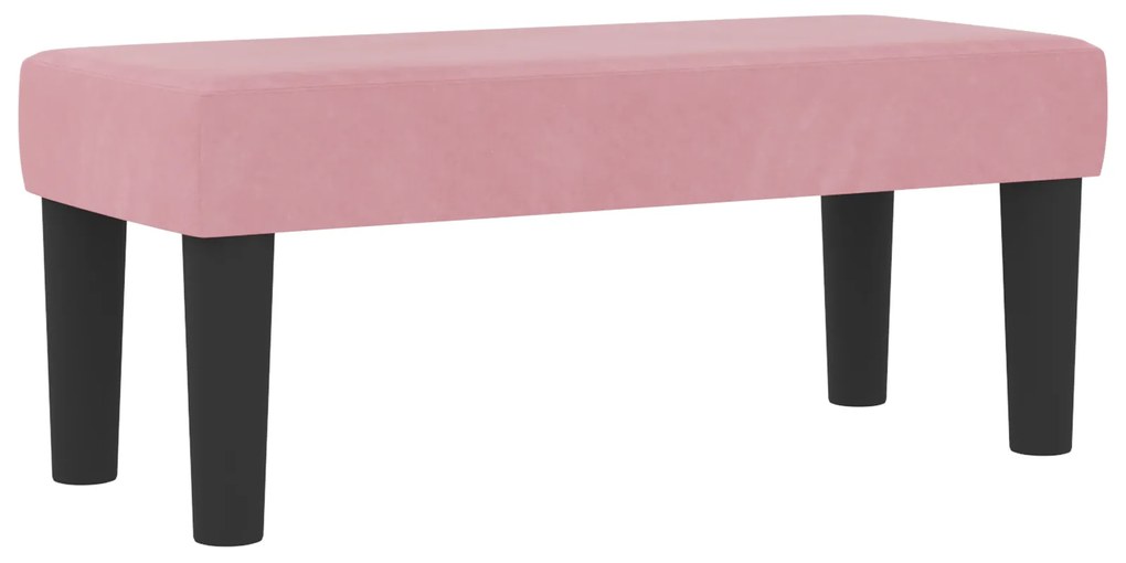 vidaXL Ροζ Κρεβάτι Box Spring με Στρώμα & Πάγκο 90x190 εκ. Βελούδο