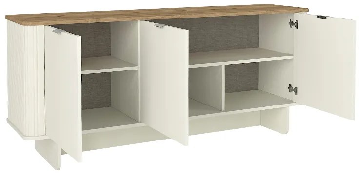 Μπουφές Bohema Megapap χρώμα ivory - sepet oak 180x47x76,6εκ.
