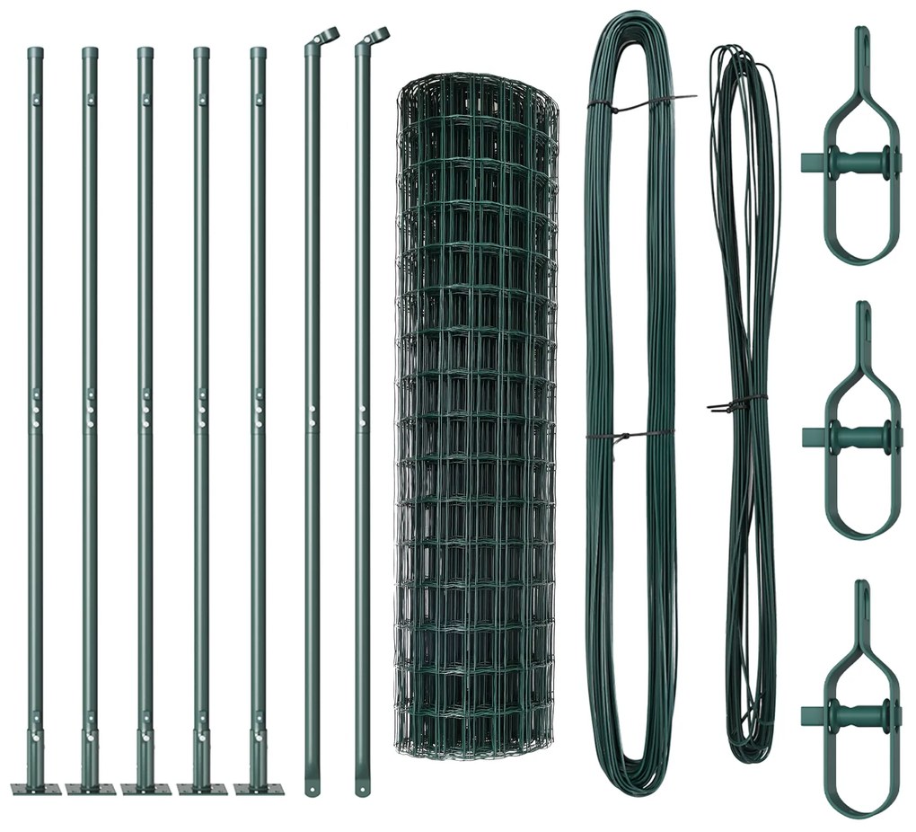 vidaXL Euro Fence με 7 Φραγκοσυκιές 1.2x10 μ Γαλβανισμένο Ατσάλι