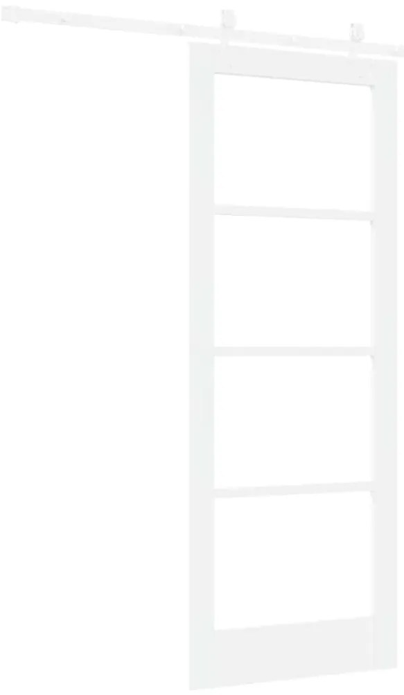 vidaXL Συρόμενη Πόρτα Λευκό 78 x 202 εκ. Ξύλο και μέταλλο
