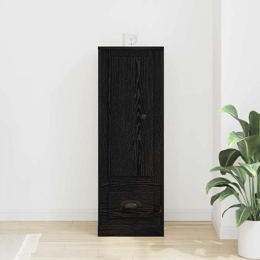vidaXL Υψηλή ντουλάπα Μαύρη Δρυς Μαύρη Οξυά 36 x 35.5 x 103.5 εκ