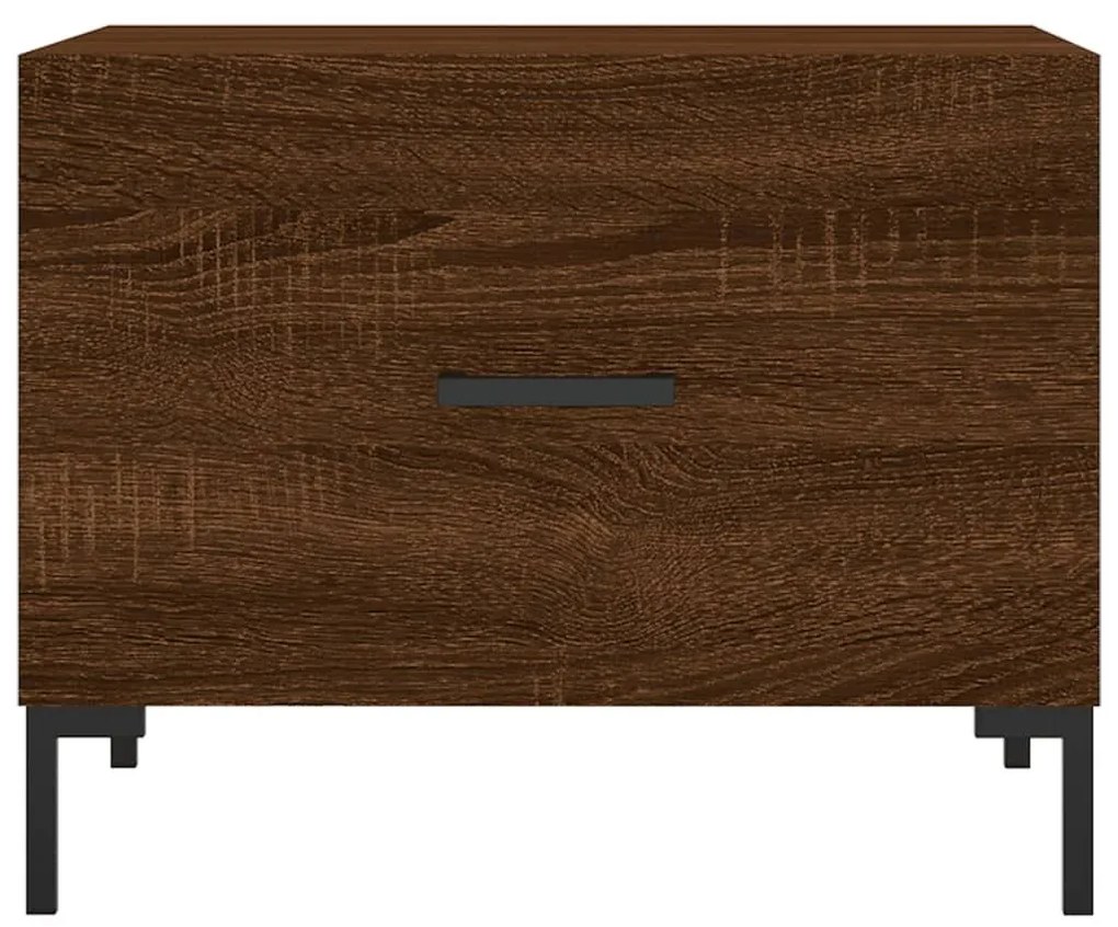 Τραπεζάκια Σαλονιού 2 τεμ Brown Oak 50x50x40 εκ Επεξ. Ξύλο - Καφέ