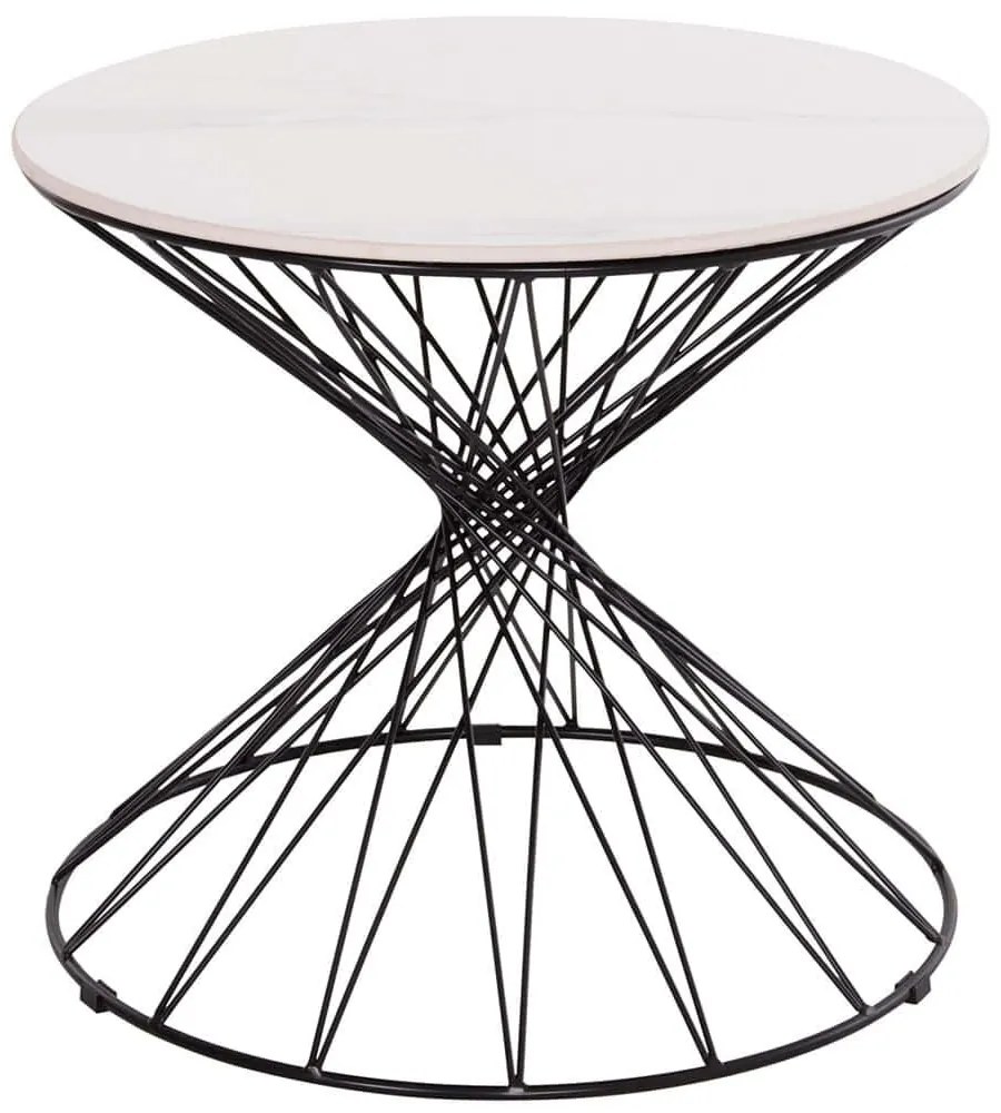 Τραπεζάκι Βοηθητικό Gresam HM18039.01 Φ50x44cm White-Black