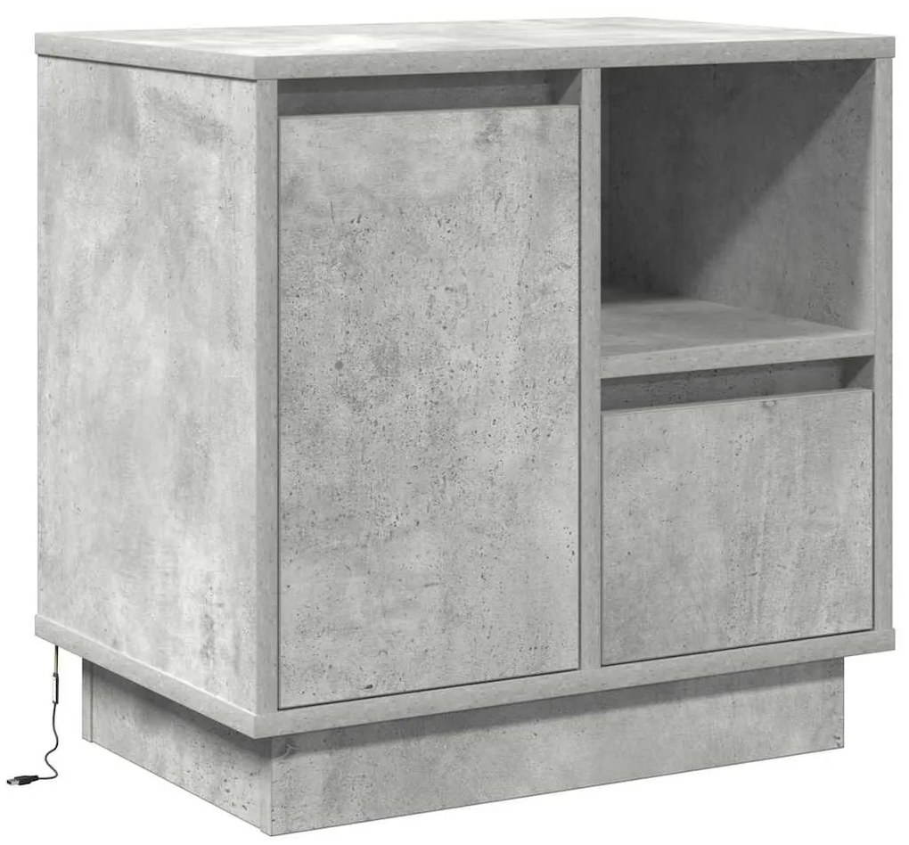 vidaXL Κομοδίνο με συρτάρι 2 pcs Γκρι σκυροδέματος 50 x 34.5 x 50 εκ.