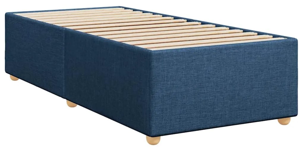 vidaXL Κρεβάτι Boxspring με Στρώμα Μπλε 100 x 200 εκ. Υφασμάτινο
