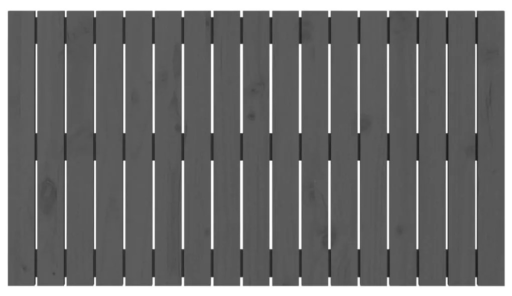 vidaXL Κεφαλάρι Τοίχου Γκρι 108x3x60 εκ. από Μασίφ Ξύλο Πεύκου