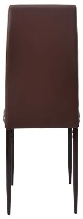 Καρέκλα C-001 Δερματίνη Καφέ με Μπέζ Ρίγα 42x43x97 εκ. 6αδα 42x43x97 εκ.