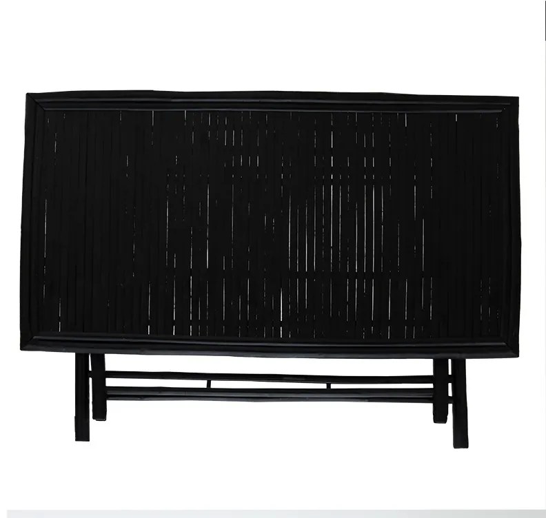 Τραπέζι Badou pakoworld πτυσσόμενο bamboo μαύρο 150x80x77εκ - 141-000017