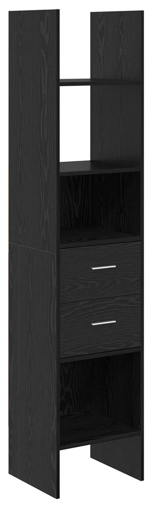 vidaXL Βιβλιοθήκη Μαύρη δρυς 40 x 35 x 180 εκ. Επεξεργασμένο ξύλο