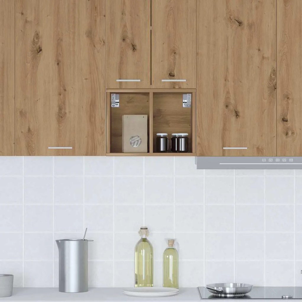 vidaXL Κρεμαστό ντουλάπι με αποθήκευση Artisan Oak 30 x 29,5 x 40 εκ.