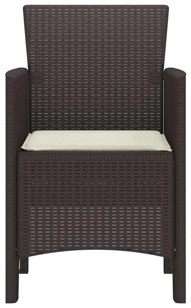 vidaXL Καρέκλες Κήπου 4 pcs Καφέ 53 x 49 x 85 εκ. Πλαστικό