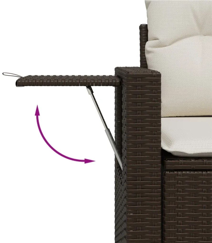 vidaXL Σαλόνι Κήπου Σετ 7 Τεμαχίων Καφέ Συνθετικό Ρατάν με Μαξιλάρια