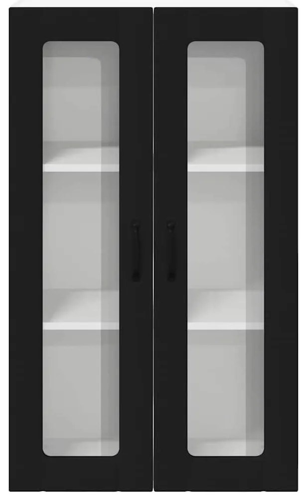 vidaXL Κρεμαστό ντουλάπι κουζίνας Επιτοίχιο Μαύρο 60 x 31 x 100 εκ.