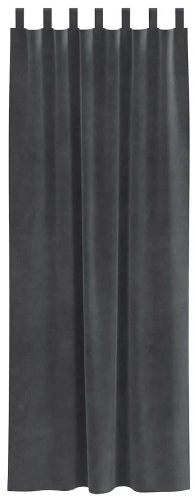 vidaXL Κουρτίνες με κουρτίνες 2 pcs Ανοιχτό γκρι 140 x 225 cm Βελούδο