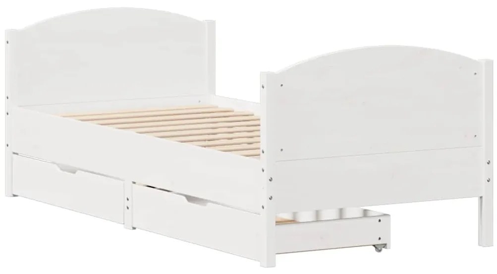 vidaXL Σκελετός Κρεβ. Χωρίς Στρώμα Λευκό 90x190 εκ Μασίφ Πεύκο