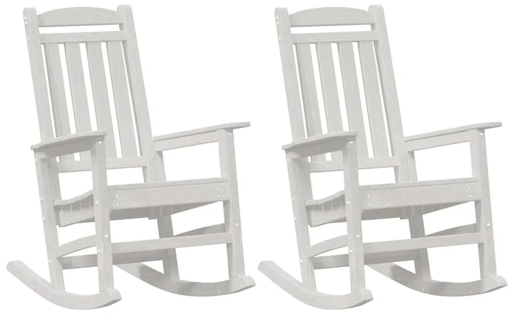 vidaXL Κουνιστή Καρέκλα Κήπου 2 pcs Λευκό 70 x 92 x 108 εκ. Πλαστικό