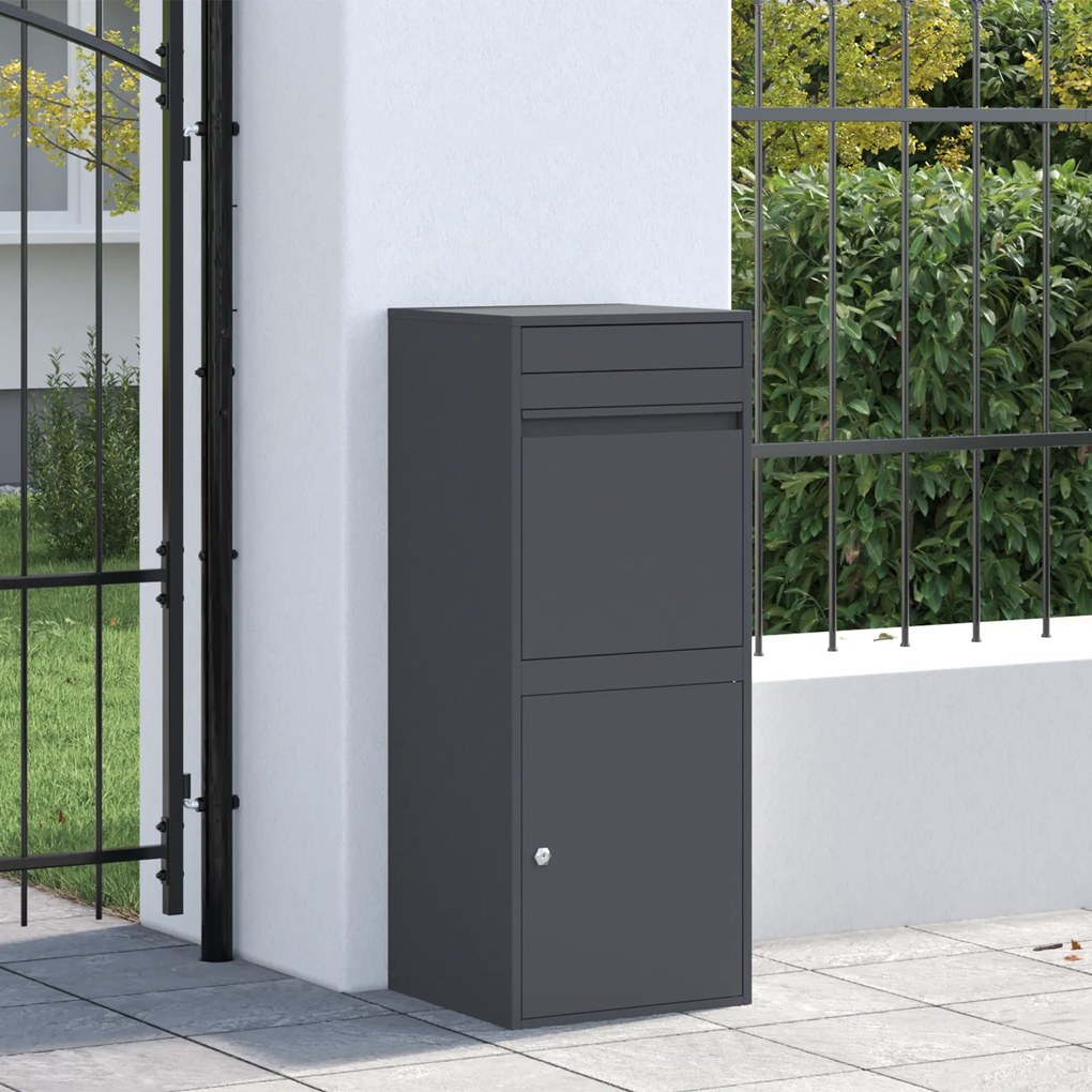 vidaXL Θυρίδα Πακέτων Ανθρακί 41 x 38 x 103 εκ Ατσάλι