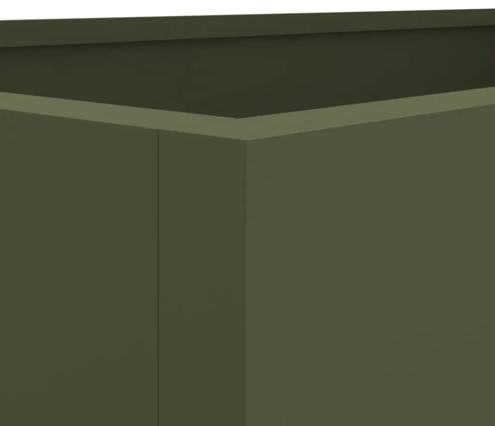 Ζαρντινιέρα Λαδί 62x30x29 εκ. από Χάλυβα Ψυχρής Έλασης - Πράσινο