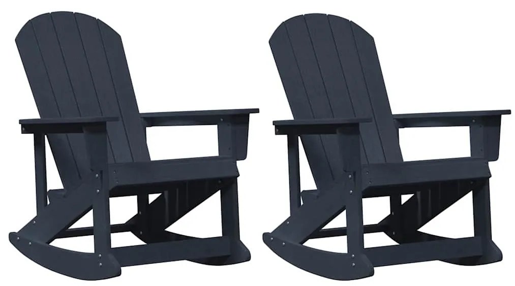 vidaXL Καρέκλες Ροκάντας Adirondack 2 pcs Σκούρο μπλε HDPE