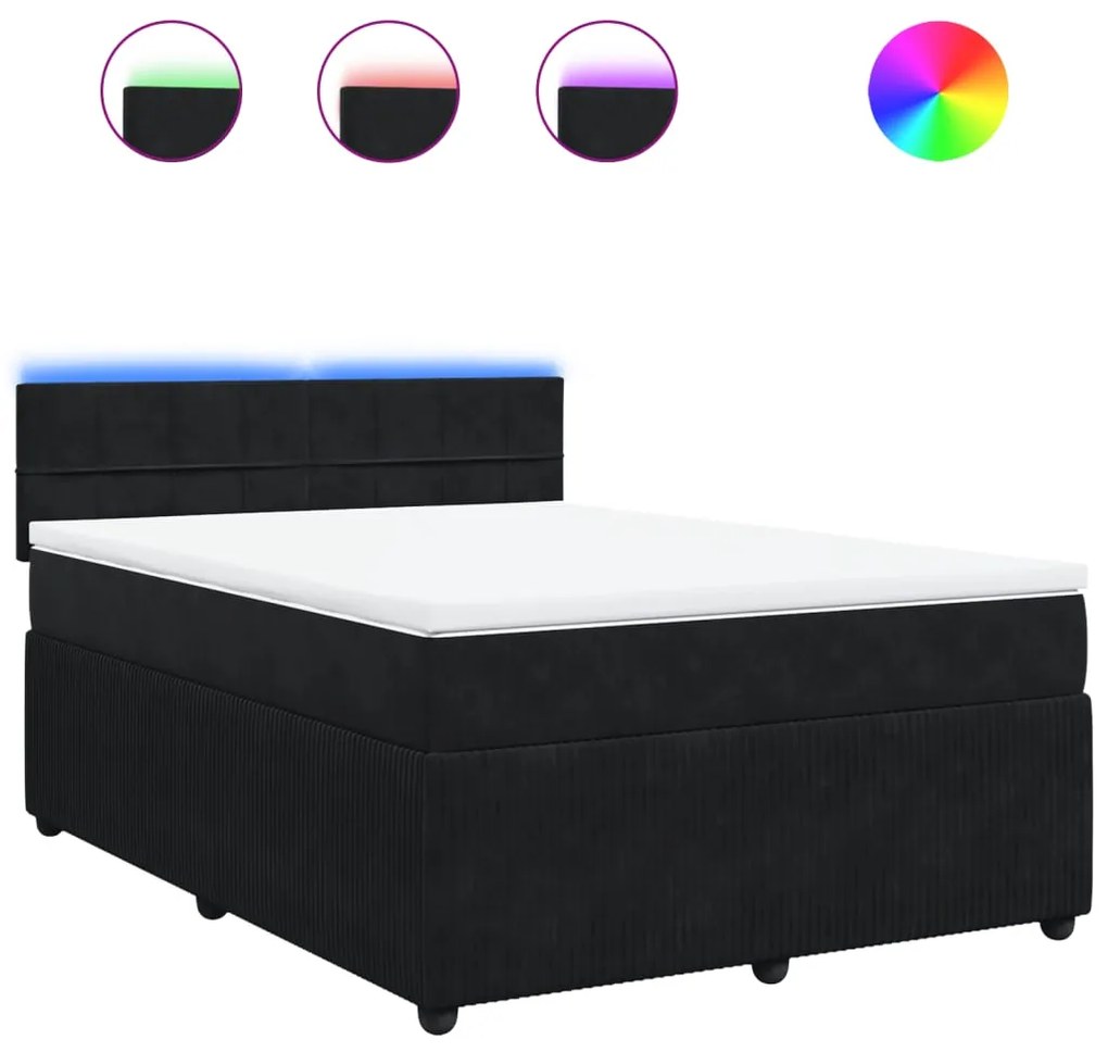 ΚΡΕΒΑΤΙ BOXSPRING ΜΕ ΣΤΡΩΜΑ ΜΑΥΡΟ 160X200 ΕΚ. ΒΕΛΟΥΔΙΝΟ 3290084