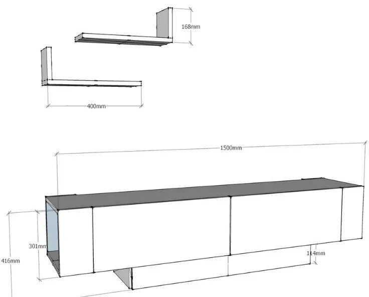 ΕΠΙΠΛΟ ΤΗΛΕΟΡΑΣΗΣ MATERA MEGAPAP ΧΡΩΜΑ ΛΕΥΚΟ 150X31,5X41,6ΕΚ.