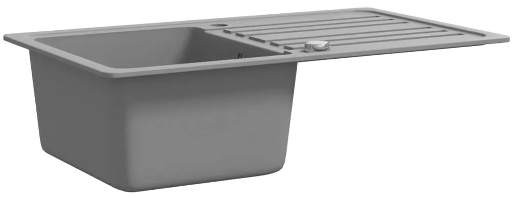 Νεροχύτης Αναστρέψιμος με Μονή Γούρνα &amp; Στραγγιστήρι Γκρι Γρανιτένιος