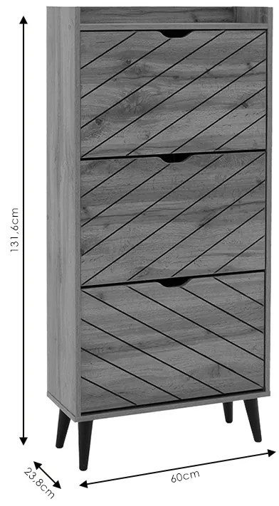 Παπουτσοθήκη Thelma pakoworld 9 ζεύγων sonoma 60x23.8x131.6εκ - 049-000068 - 049-000068