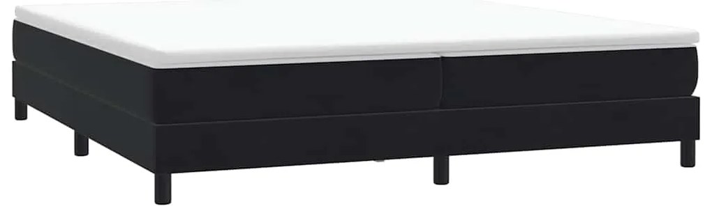 vidaXL Κρεβάτι Boxspring με Στρώμα Μαύρο 180x210 εκ. Βελούδινο