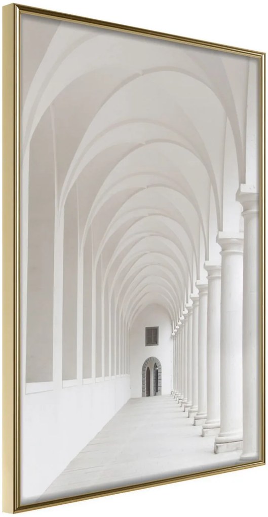 Αφίσα - White Colonnade  - 20x30 - Χρυσό - Χωρίς πασπαρτού