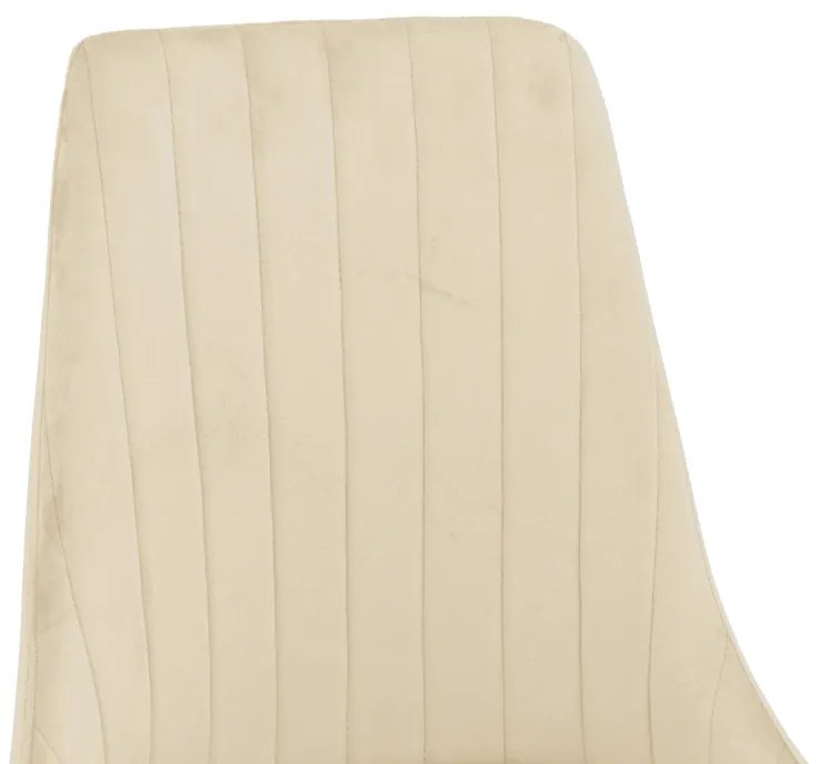 Καρέκλα Azori pakoworld μπεζ βελούδο με πόδι μετάλλου σε φυσική απόχρωση 49x55x85εκ