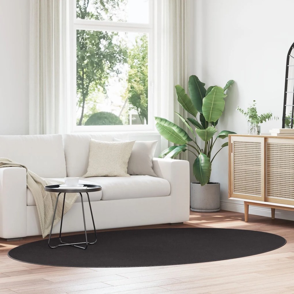 vidaXL Χαλιά ""HUARTE"" Μαύρο 160x230 cm Οβάλ