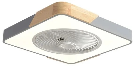 Eurolamp Ανεμιστήρας Οροφής Φ50cm DC15w Με Φως LED CCT 41w Και Τηλεχειριστήριο Γκρι Με Ξύλο 300-25074